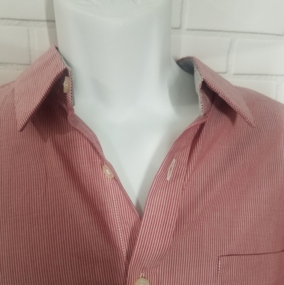 Kenneth Cole Striped Red Raspberry Combo Shirt - Picture 3 of 5